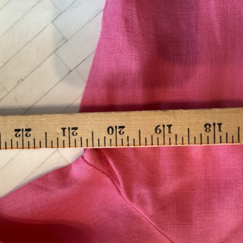 100%‎ Linen Coral Pink Shirt Jacket Button Up Size 8 Coastal Grandma Pretty - Picture 7 of 9